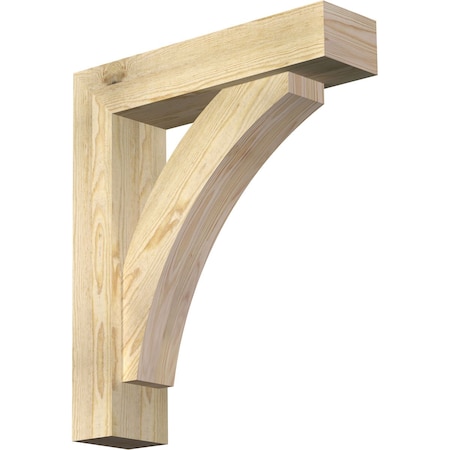 Thorton Block Rough Sawn Bracket W/ Offset Brace, Douglas Fir, 6W X 24D X 28H